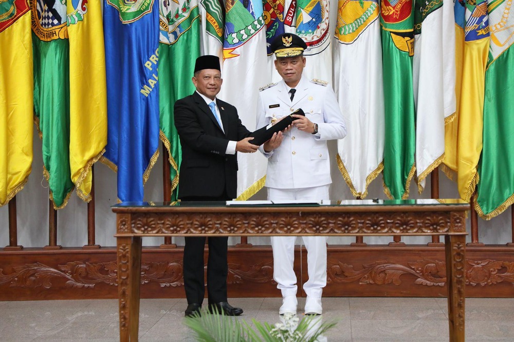 Prof Fadjry Djufry dilantik jadi Pj Gubernur Sulsel oleh Menteri Dalam Negeri Tito Karnavian, di Gedung Kemendagri, Jakarta, Selasa (7/1/2025).