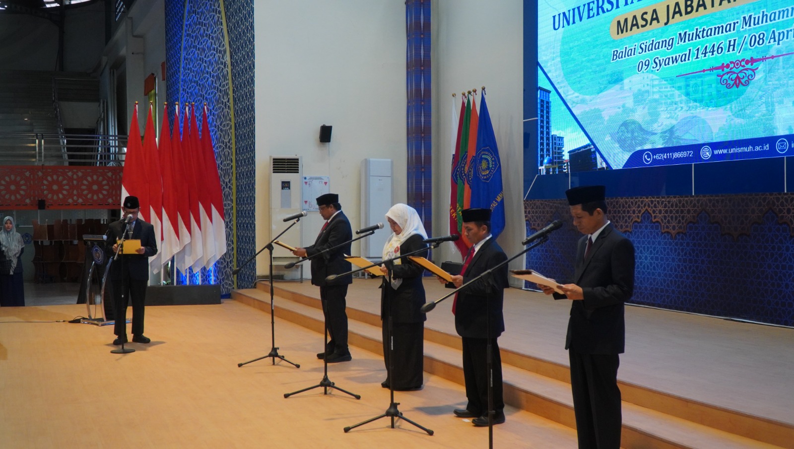 Universitas Muhammadiyah (Unismuh) Makassar resmi melantik empat wakil rektor untuk masa jabatan 2024–2028.