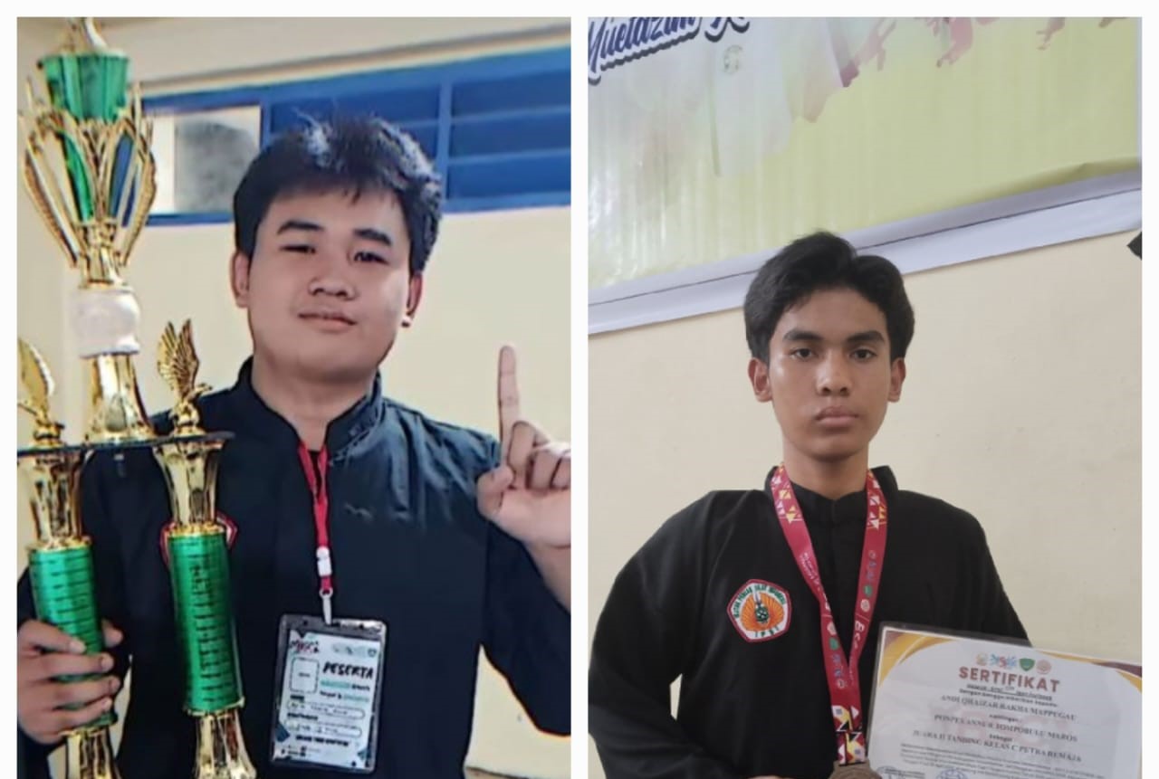 Dua santri MA Pondok Pesantren An Nur Tompobulu Maros, meraih juara 1 dan 2 dalam Open Turnamen Pencak Silat Baddare Situru Cup 2025.